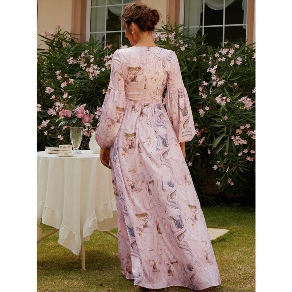 Miss Ord Printed Front V Neck Long Sleeve Maxi Dress. XL. NWT. - Picture 11 of 14